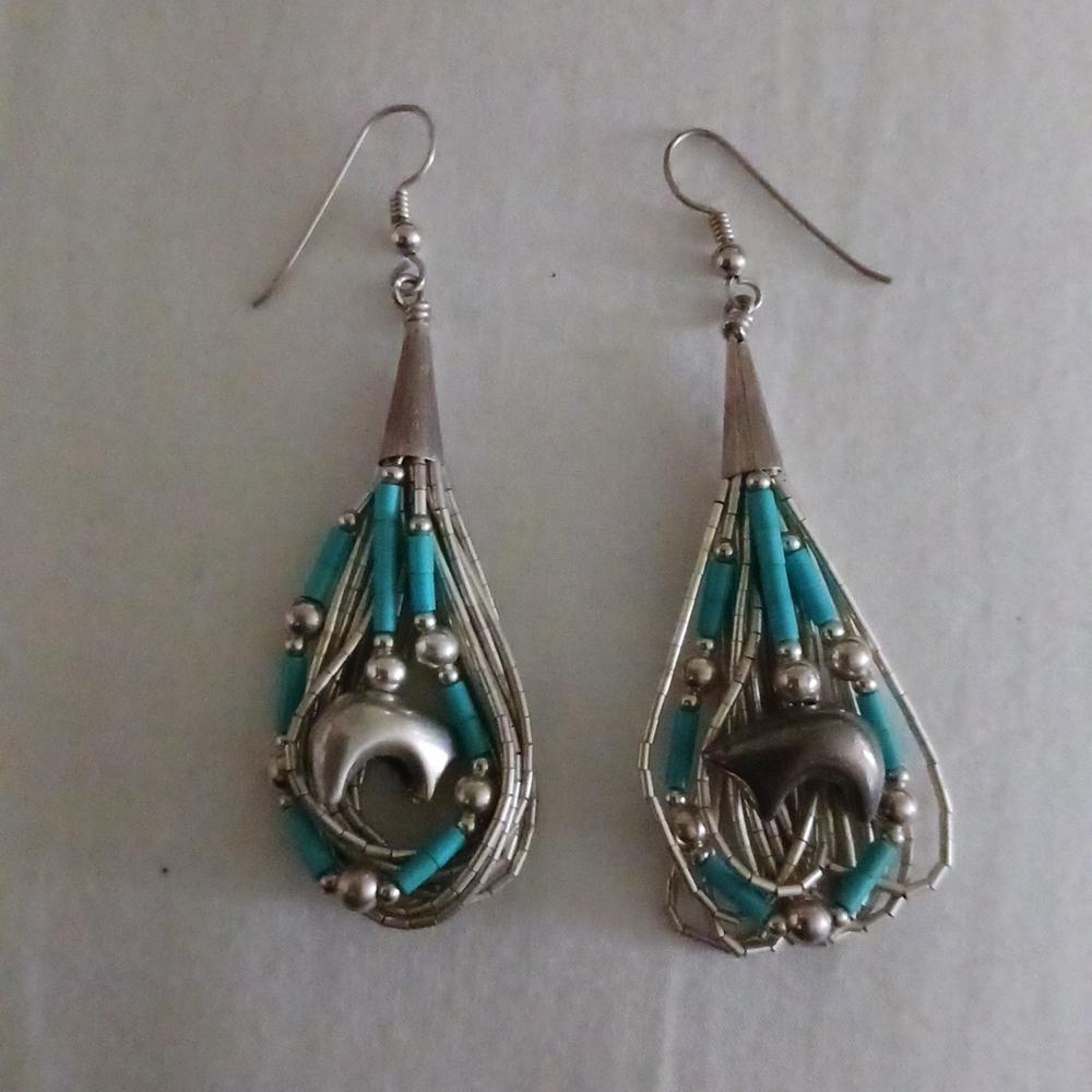 Vintage Native American Sterling Silver/turquoise 925 Earings